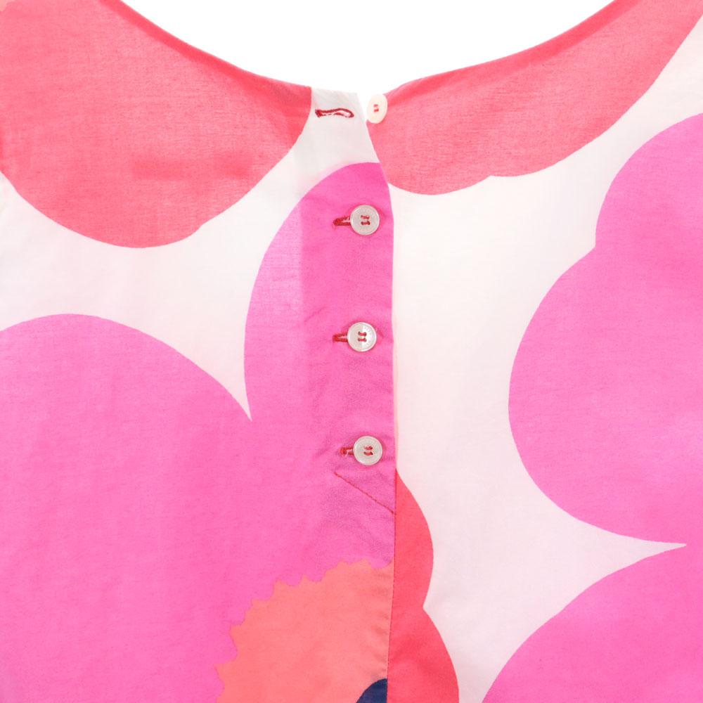Marimekko Floral No Sleeve Mini Dress 36 Pink Women Used