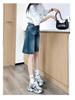 Women's Blue Denim Shorts - 2025 Summer Fashion, Loose & Slimming Design Capris