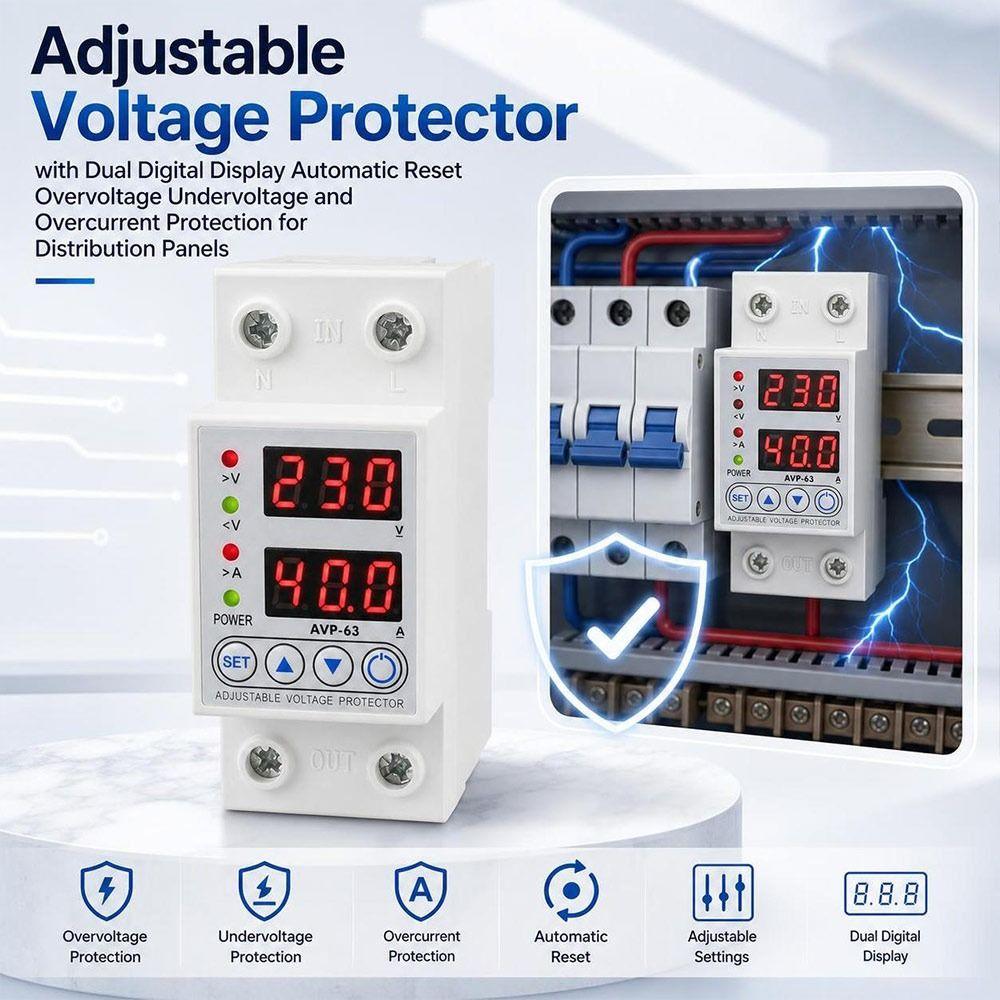 Automatic Reset Current Limiting Protector Voltage Monitoring Relay Distribution Panel Protection