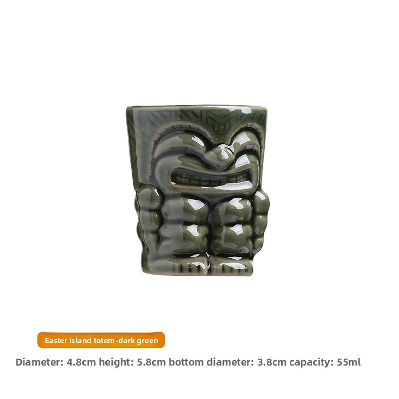 Mini Keramik Tiki Cocktailbar Zubehör Tiki Becher Schnapsglas Wein Set Hausbar Spirituosenbecher Schnapsgläser Wodka 50ml 55ml 60ml
