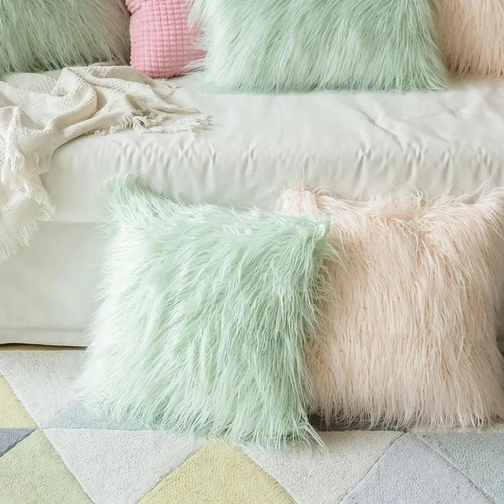 Soft Fur Plush Cushion Cover Home Decor Pillow Covers Living Room Bedroom Sofa Decorative pillowcase 45x45cm shaggy fluffy cover