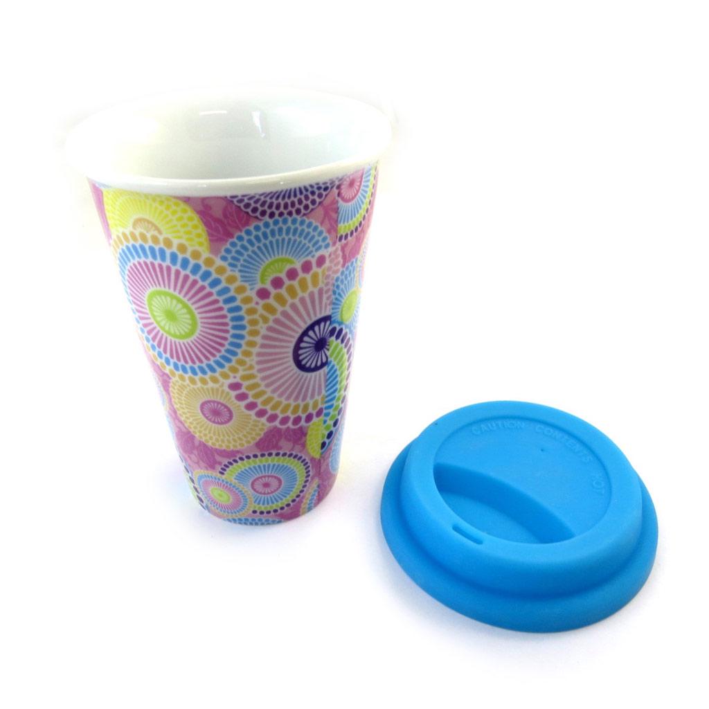 Les Trésors De Lily [N3216] - Blauer Reisebecher aus Keramik „Kathmandu“ - 15x9 cm