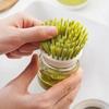Kitchen Soap Dispenser Scrub Brush with Built-in Drip Tray, Palm-Sized Soft Bristles Dish Cleaning Tool for Sink Counter