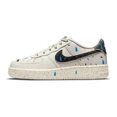 Air Force 1 LV8 3 GS Paint Splatter - Light Bone Kids Sneakers White Sail Black DJ2598-001