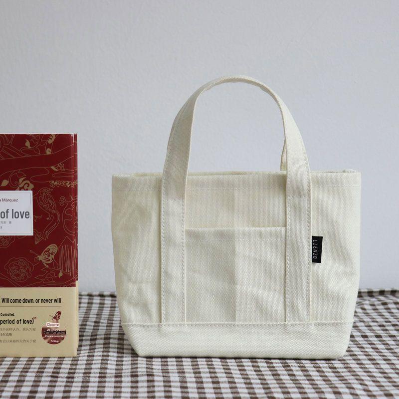 Literary Canvas Tote Bag - Neue Handtasche im japanischen und koreanischen Stil für Damen, niedlicher und lässiger Handyhalter.