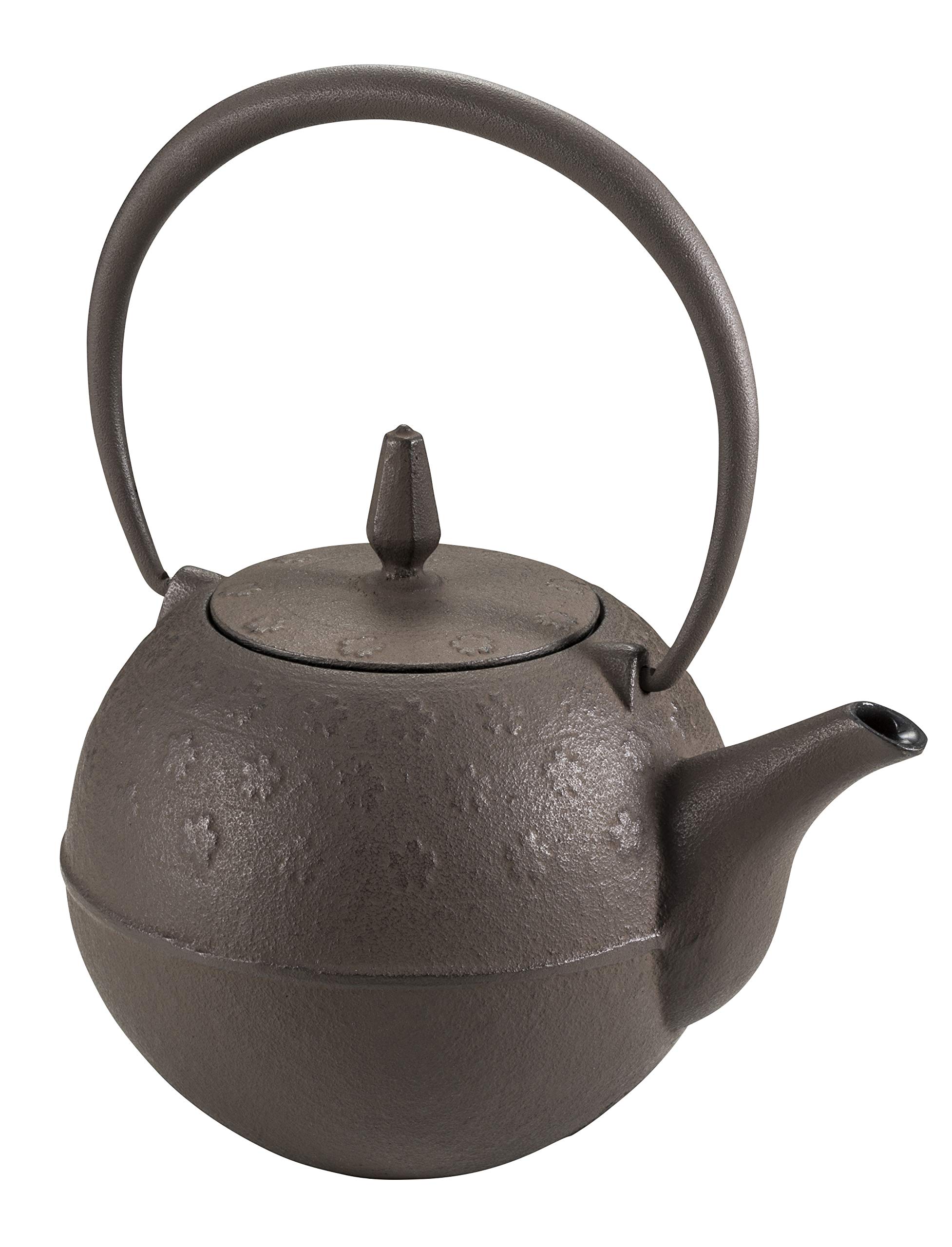 

New Ikenaga Iron Works Living with Iron Teapot, Sakura Tea, 0.6L, with Stainless Steel Strainer, Gift Wrapping Available