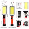 Portable COB Lanterns USB Rechargeable LED Flashlight Auto Repair Camping Working Lamp Use 2*18650 Battery with Hook Magnet