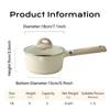 DONNOR Ceramic Nonstick Sauce Pan with Lid 2QT Milk Pot Compatible with All Stovetops 1-3 use PFAS / PFOA Free,white