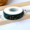 Flocked Velvet Ribbon Festive Gold Foil Printed Ribbon Christmas Velvet Ribbon Classic For Cake Packaging Wedding Event Bow