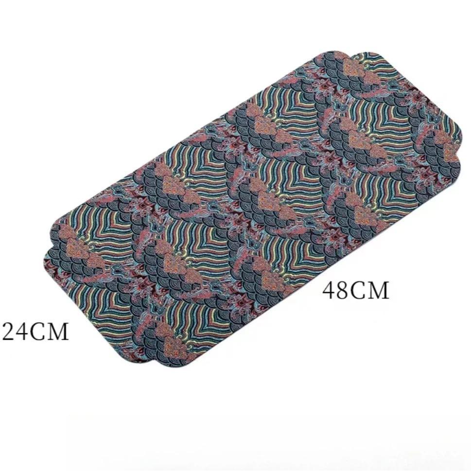 

Double-Sided Brocade Tea Mat: Chinese Zen Style, Non-Slip Dry Brewing Pad for Tea Ceremony | Vintage Table Decor Mats & Pad 47x23.5cm