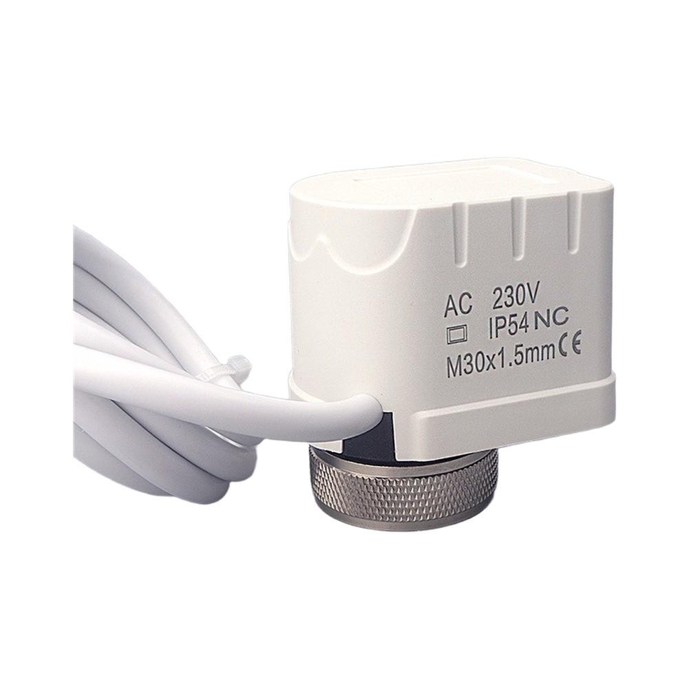 230V 4-Wire Thermal Actuator With Water Pump Linkage, Smart Electric Valve For Floor Heating Systems, M30x1.5 Thread