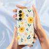 For Samsung Galaxy A36 5G Case Yellow Floral and Leaves Pattern Printing Straight Edge TPU Phone Back Cover
