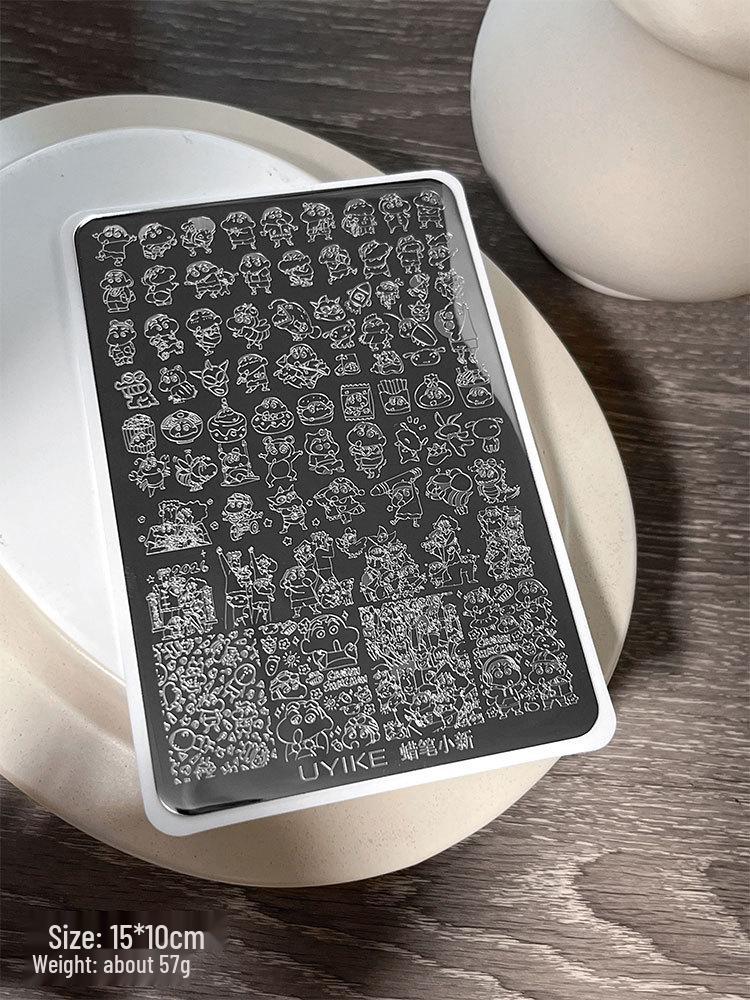 Nail Art Stamping Plates - Star, Polka Dot, Lines, Grid Lace Textures