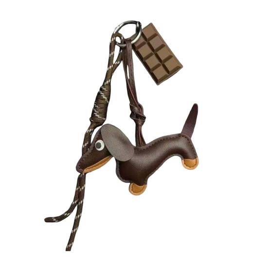 Faux Leer Baseball Sleutelhanger Dachshund Bedeltje Sleutelhanger Mini Baseball Knots Handschoen Tas Bedeltje Schattige Hond Sleutelhanger voor Rugzak Handtas