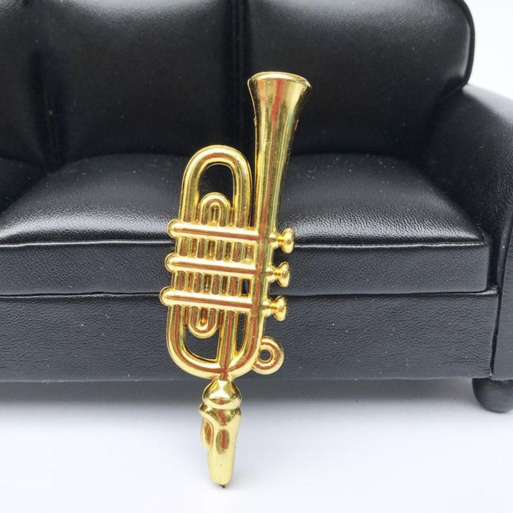 Plastic Plastic Gold Musical Instrument Saxophone Dollhouse Mini Musical  1:12 Dollhouse
