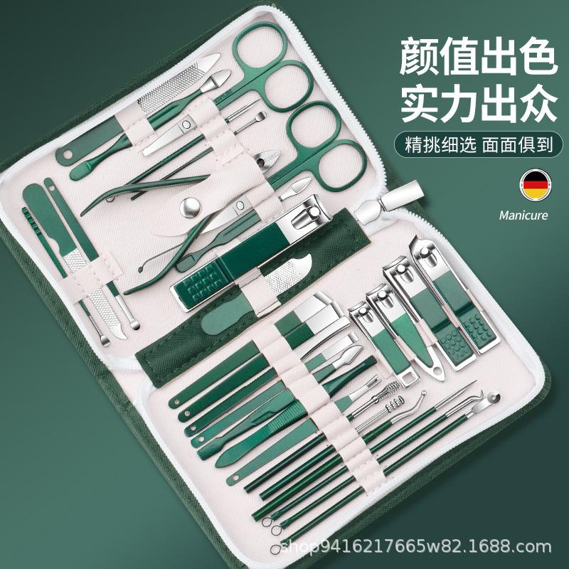 Set Forbici per Unghie 30 Pezzi Strumenti per Nail Art Forbici per Unghie in Acciaio Inossidabile Set Completo Manicure Tagliaunghie
