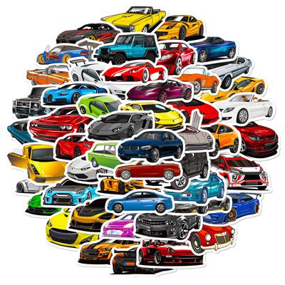 50 Modified Cartoon Supercar Modified Car Jdm Graffiti Racing Cartoon Sticker Boy
