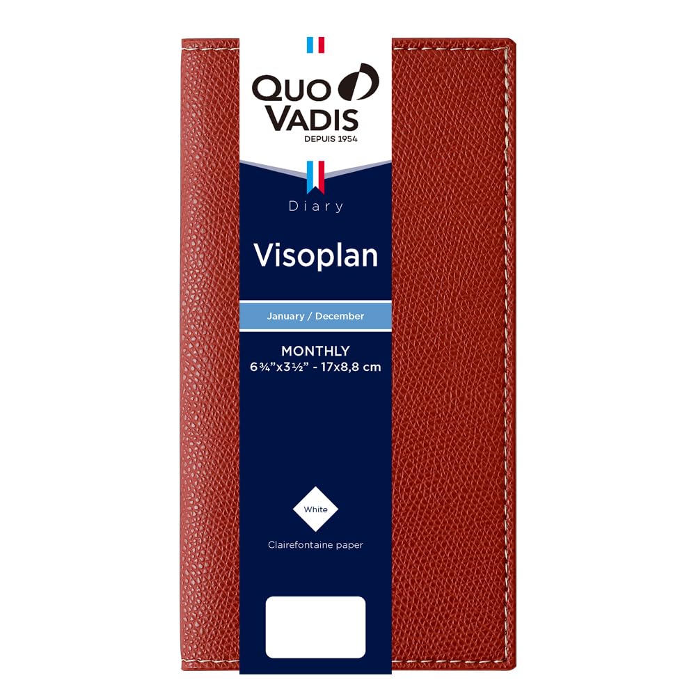 QUOVADIS 2026 Planner Diary  Buisiness Plan/Club  Monthly Block Jan Start Slim Size 17x8.8cm Bordeaux qv36702bx