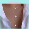 Star Moon Necklace Multilayer Heart Pendant For Women Casual Daily Accessory