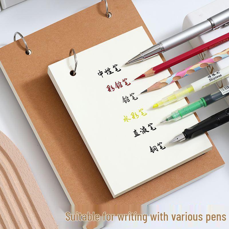 Portable A4 Ring Binder, A6 Detachable Drawing Book, and A5 Tear-off Sketchbook Set.