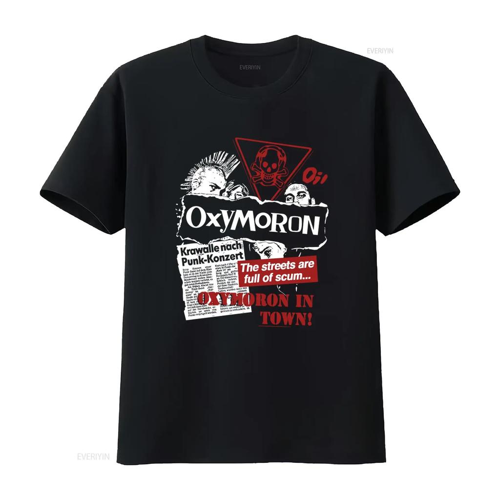 Oxymoron Band Punk Rock Style The Streets Are Full Of Scum Black T Shirt All Sizes Available Vintage Washed