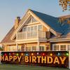 Nuxovilar Happy Birthday Yard Banner - 78.7x17.7 Inch Brick Wall with Colorful String Lights,Happy Birthday Yard Design, Outdoor/Indoor Giant