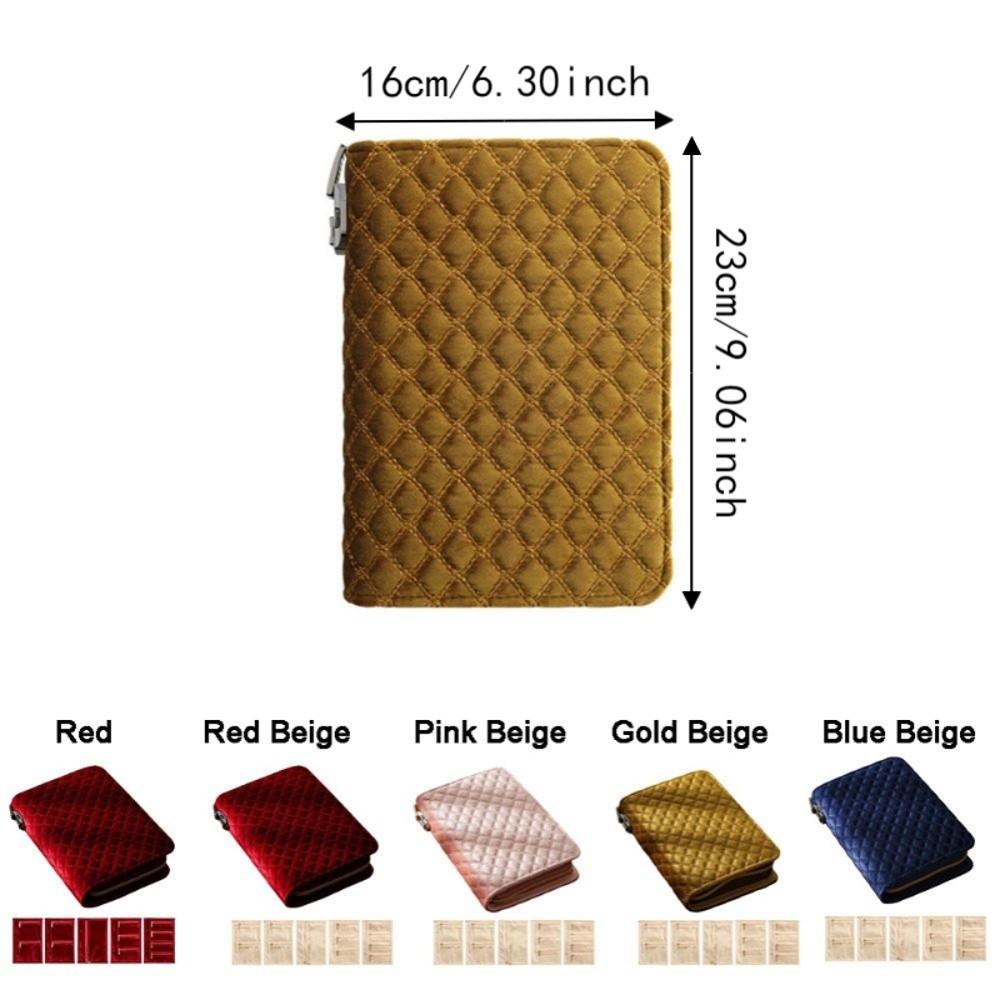 Zipper Clear Pocket Jewelry Storage Book Velvet Jewelry Storage Bag for Home