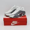 IB7703-100 Shox R4 Summit White and Metallic Silver (Women's)