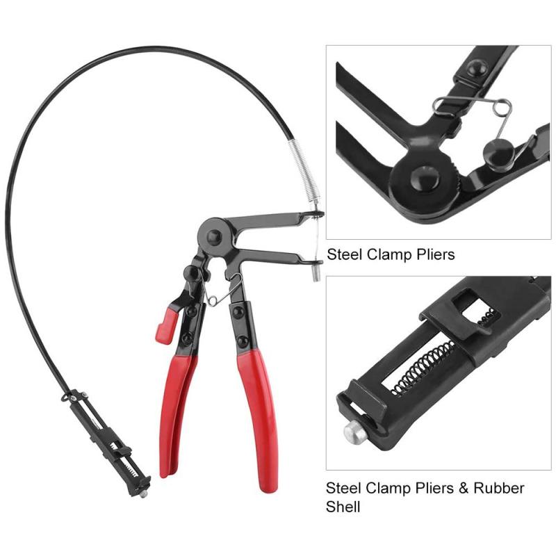 2FT Flexible Wire Hose Clamp Pliers Long Reach Bendable for Fuel Oil Water Hose Automotive Tool