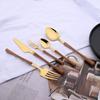 Tableware Dinnerware Set Stainless Steel Knives Forks Spoons with Wood Grain Effect Handle Kitchen Cutlery Flatware Dinner Set