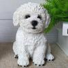 White Resin Bichon Frise Dog Ornament Cute Pet Model Figure Home Desk Decoration Gift For Dog Lovers Animal Collectors