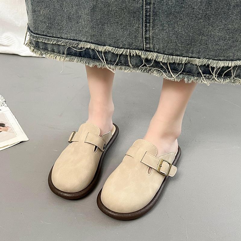 Fashion Women's Shoes 2024 Thick Soled Oxford Loafers Women's Comfortable Casual Trendy Slippers Non-Slip Wear-Resistant Women's Shoes