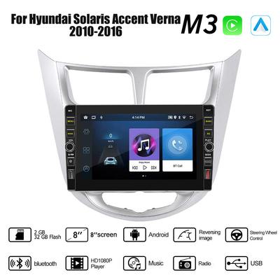 8 Zoll Carplay 2din Android Autoradio Multimidia Video Player Für Hyundai Solaris Accent Verna 2010-2016 Mit Knopf Knopf Navigation GPS 2 + 32 GB