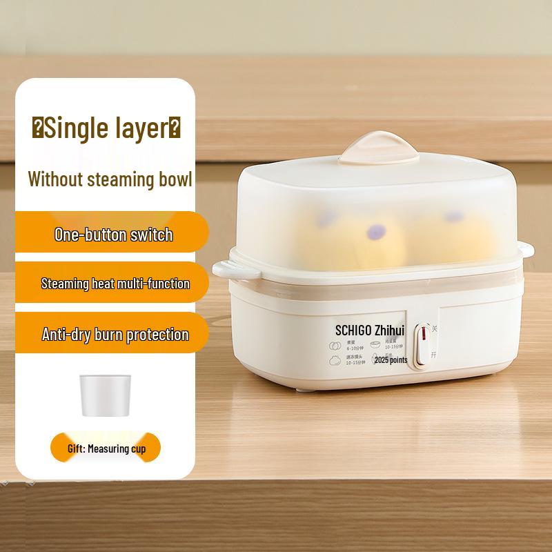 Automatic Egg Boiler & Breakfast Multi-Cooker with Power-Off Feature - Double-Layer, Ideal for Dorms & Homes 500+ Units