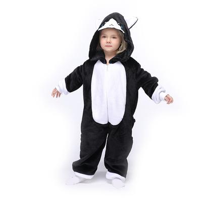 Child Onepiece Kigurumi Pajama Wolf Cat Sleepwear Onesie Animal Cosplay Costume Hooded Jumpsuit For Kids Girl