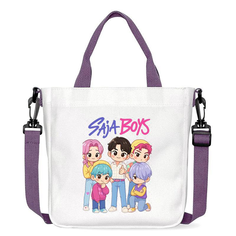 Anime Cartoon Print Student Go Out Portable Handbag Large Capacity Casual Canvas Bag