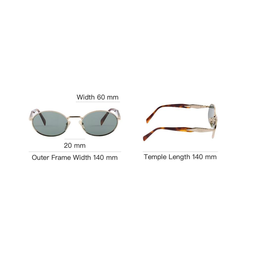 Prada Full Frame Design Metal Acetate Oval Sunglasses Women Sunglasses Tortoiseshell SPR65Z_EZVN_FE70L_C_055