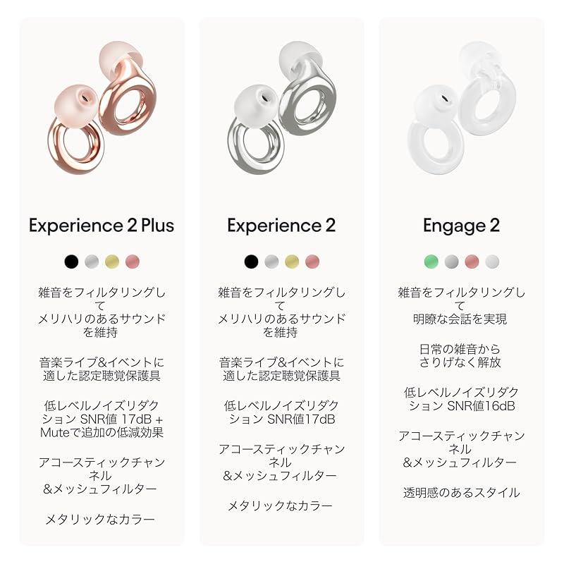 Loop Experience 2 Plus Ear Plugs – Concert Festival Live Music Activities Sports DJ Certified Hearing Protection for Nightlife - Noise Reduction