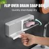 Wall-mounted soap rack, portable soap dish, bathroom accessories, double compartment