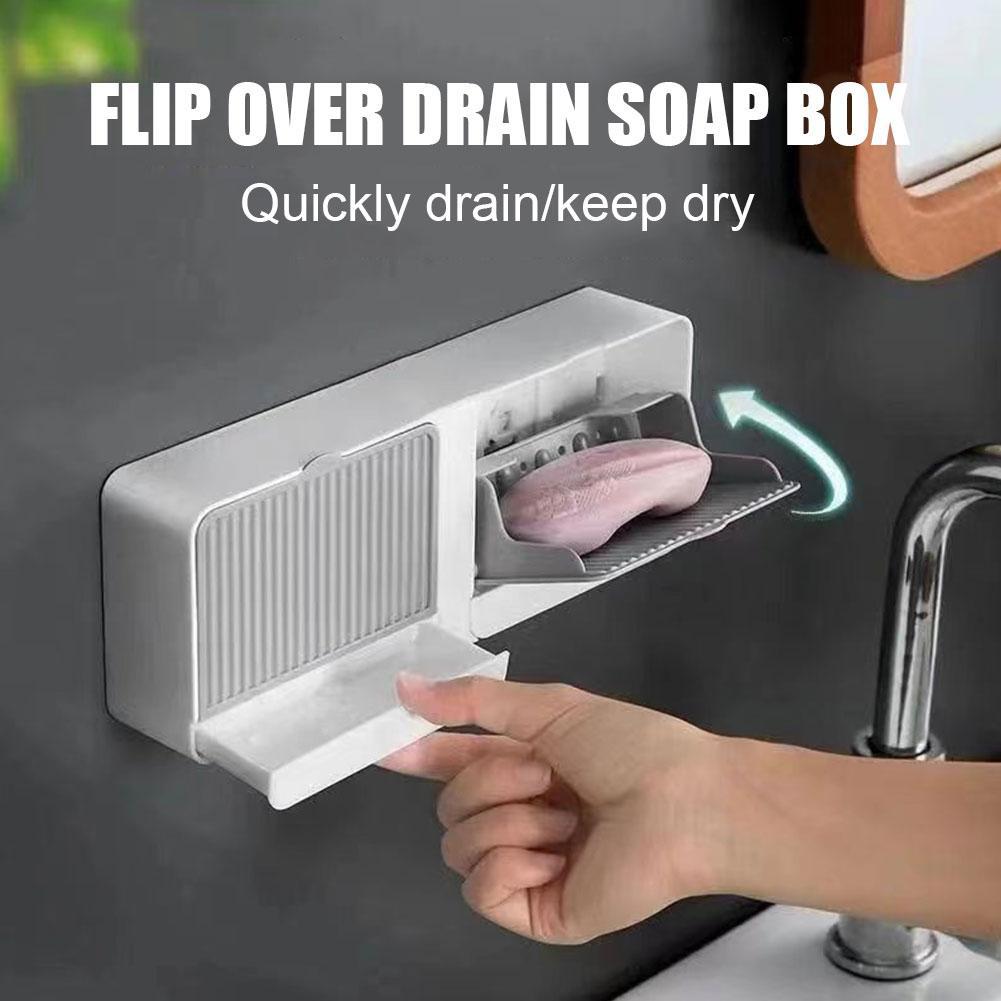 Wall-mounted soap rack, portable soap dish, bathroom accessories, double compartment