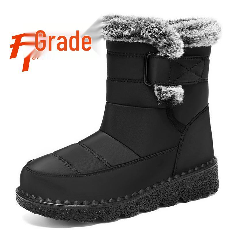 Women's High-Top Winter Snow Boots with Thick Velvet Lining for Warmth and Comfort
