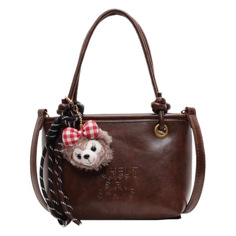 Solid color simple square handbag women's 2025 fashion versatile shoulder commuter bag high value messenger bag