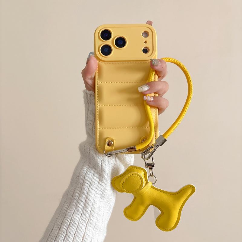 

Милый Браслет-Шнурок Собачка Чехол для Пуховика Для iPhone 17 Air 16 16E 15 14 13 12 11 Pro Max Plus Силиконовый Мягкий Чехол TPU iPhone 11 Pro