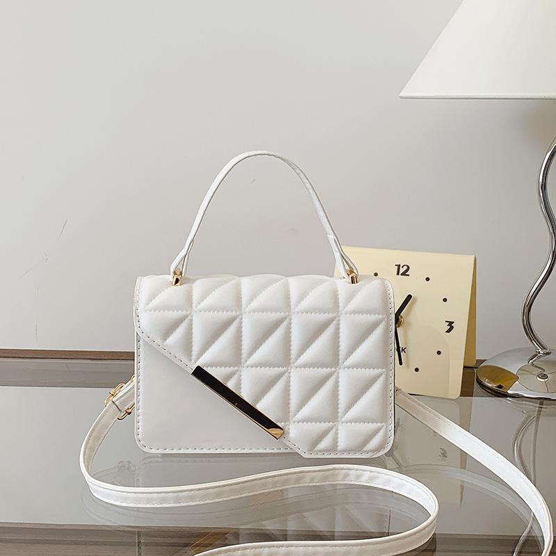 Rhombus Texture Bag Women's 2025 New Trendy Foreign Style Portable Small Square Bag Fashion Chain Solid Color Shoulder Messenger Bag