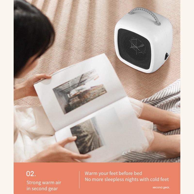 Macchina portatile elettrica riscaldante Controllo automatico della temperatura Mini ventilatore da scrivania Riscaldamento per camera da letto Riscaldamento rapido Macchina regolabile