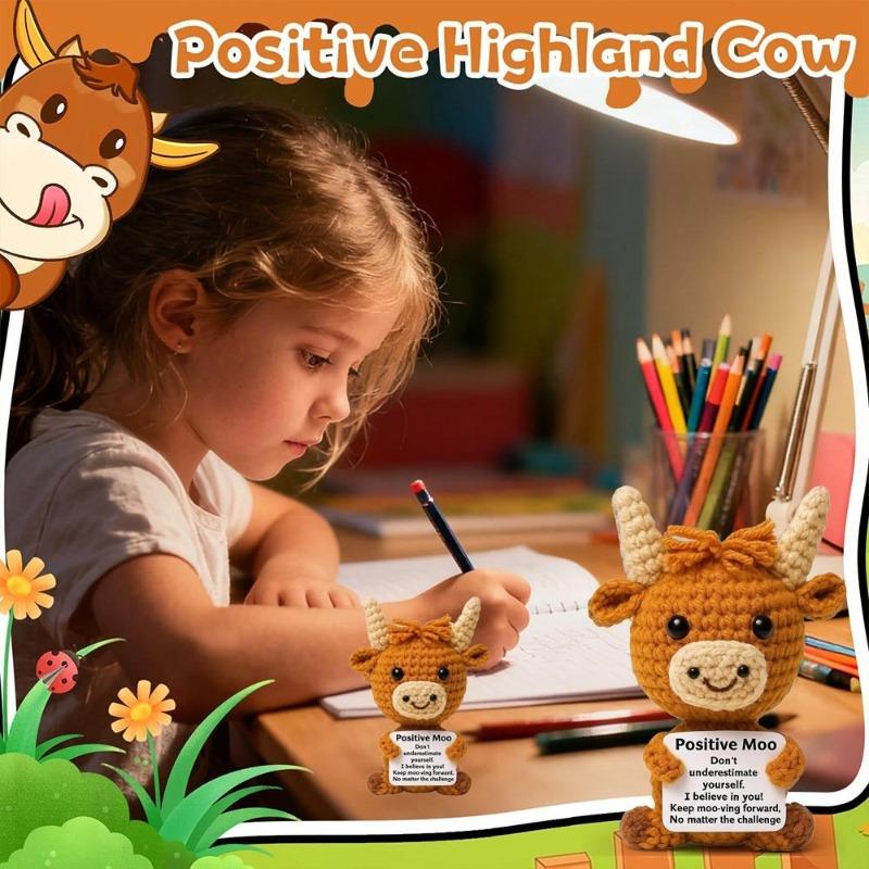 Highland Cow Knitted Doll Cute Alpaca-Like Plush Toy Soft Stuffed Animal Gift