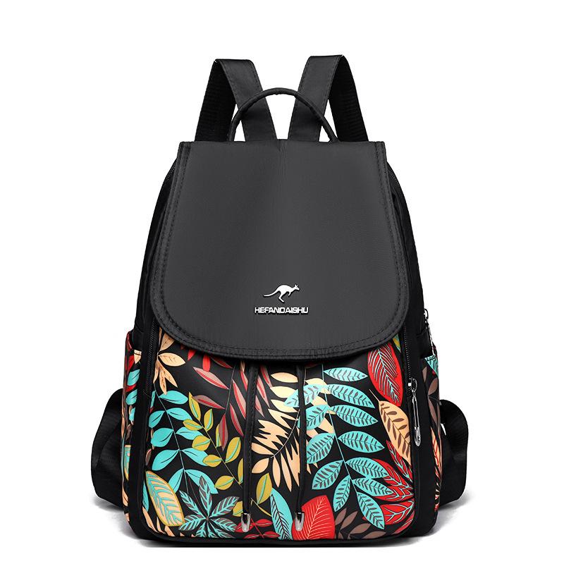 Schoolbag Backpack Women's 1011 New Leisure Bag Versatile Trend Korean Edition Printed Large Capacity Outdoor Travel Women's Backpack