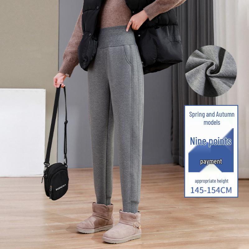 Unisex Lambswool Jogger Pants for Kids – High Waist, Thickened, Plus Velvet, Warm and Casual for Autumn and Winter.