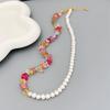 French Small Fresh Color Crystal Bracelet Women'S Premium Fresh Water Clavicle Chain