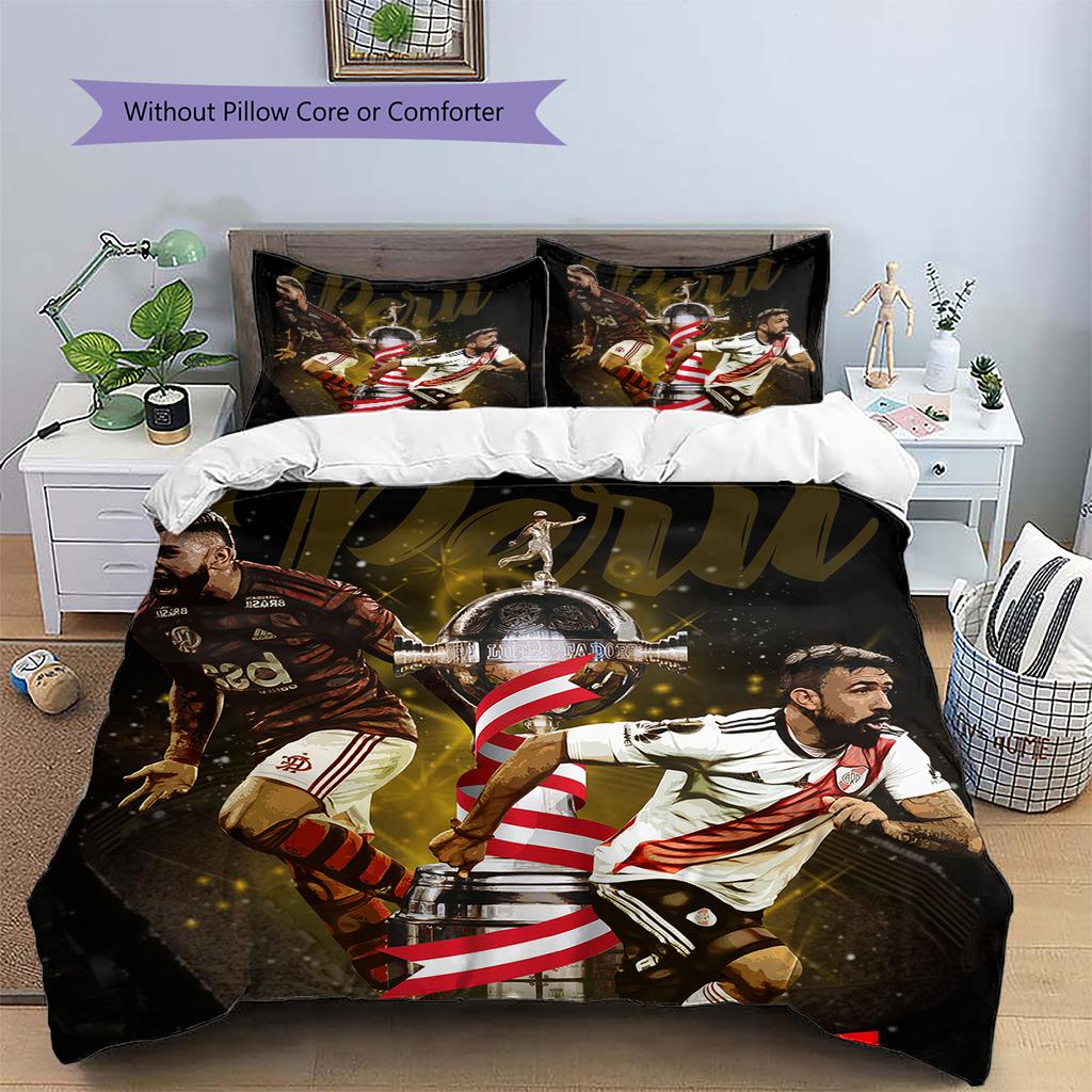 River Plate Football Club Pattern Bedding Home Decoration Birthday Gift (1 * duvet cover + 2 * pillowcase, without core)